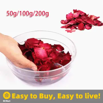 50g/100g Dried Rose Petals Natural Real Organic Dried Flowers for Wedding,  Party Decoration, Bath, Body Wash, Foot Wash, SPA