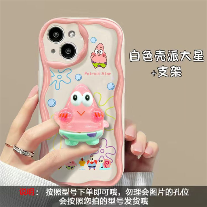 เคสสำหรับ-huawei-p30-p40-pro-mate-30-40-pro-nova-5t-7-pro-9se-7se-10se-11-pro-spongebob-patrick-มีผิวหยักที่จับขาตั้งพับได้สร้างสรรค์-tpu-นิ่มลายการ์ตูนใสปกป้องกล้องเคสแบบแฟชั่นน่ารักกันกระแทก