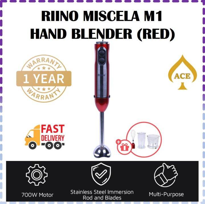 RIINO Miscela M1 Hand Blender (Red) Lazada