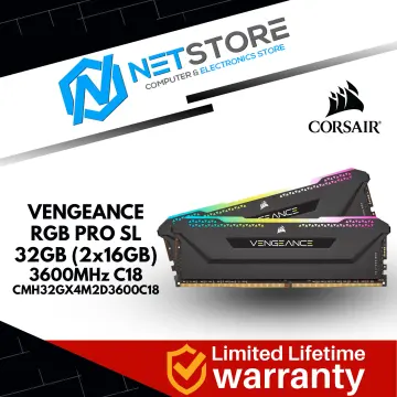Corsair Vengeance Black RGB Pro DDR4 3600MHz 2X16GB (CMW32GX4M2D3600C18) •  Price »