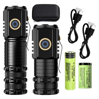 Small Magnetic Flashlight Waterproof Magnetic Type C Rechargeable Flashlight Portable Torch with P35 Lamp Beads for Camping Small Flashlight for Outdoor &amp; Indoor convenient