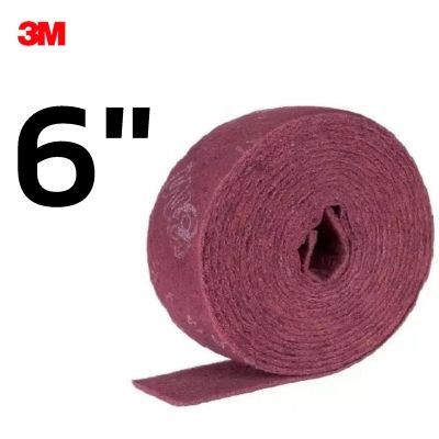 3M 7447 6นิ้วx10เมตร ม้วนใยขัดสีแดงสก๊อตไบรต์ยาว ScotchBrite S/B CNF RL A VFN