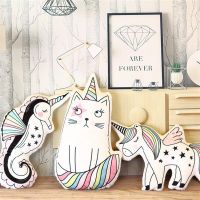 ZZOOI Irregular Shape Unicorn Animals Kids Cushion Throw Pillows hold pillow Girl Baby Room Decor Baby Photo Props