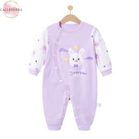 Baby Jumpsuit Cartoon Printing Long Sleeves Single-breasted Cotton Romper For Boys Girls