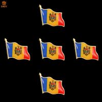 5PCS Republic of Moldova Flag Brooch Euro Patriot Tie Lapel Pin Patriotism Wearable Badge Collection