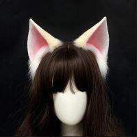 【LZ】✲▬✺  Anime kawaii raposa orelhas feitas à mão orelha lolita branco rosa headpiece orelhas animais cosplay cabeça banda lol raposa headwear meninas acessórios