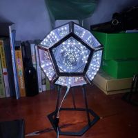 ✌₪ Night Light Creative LED Dodecahedron Art Light Children Bedroom Led Luminaria Galaxy Projector Table Lamp Aesthetic Room Decor