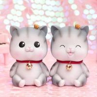 《Huahua grocery》 Bank Piggy Kitten Cat Moneygirls Figurines Toydecor Desk Animal Saving Box Kids Coinเงินและธนาคาร