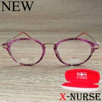 กรอบแว่นตา แว่นตาสำหรับตัดเลนส์ ผู้ชาย ผู้หญิง Fashion รุ่น X-NURSE 5316 สีชมพูกละ ทรงรี ขาข้อต่อ วัสดุ พลาสติก พีซี เกรด เอ รับตัดเลนส์สายตาเลนส์กันแดดทุกชนิด