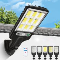 ☬✧ Outdoor Solar Street Light New Human Body Induction Garden Light with Remote Control LED Wall Light Waterproof Garden Lamps Hot