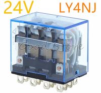 1ชิ้น Ly4nj 24V Ac อุปกรณ์รีเลย์ไฟฟ้ากระแสตรง Hh64p รีเลย์ขนาดเล็ก Ly4n-j 4pdt 4no 4nc พิน10a