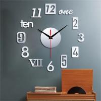 ZZOOI Creative Acrylic Minimalist Wall Clock Modern DIY Wall Clock 3d Decorative Mirror Surface Sticker Home Office Decor Wall Clock