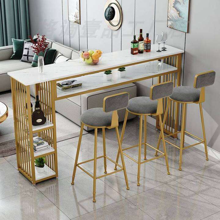 Bar table against the wall household luxury bar long table balcony high