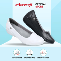 Aerosoft รองเท้าพยาบาล รองเท้าหนัง รุ่น CW3133 สีขาว / สีดำ