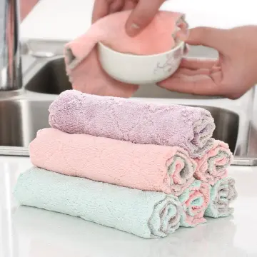 Kitchen Dish Towel Non-stick Oil Double-layer Dish Washing Cloth