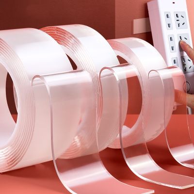 ■♨♧ 1/2/3/5M Nano Tape Double Sided Tape Heavy Transparent Wall Stickers Adhesive Tapes Reusable Hanging Strips Poster Carpet Tapes