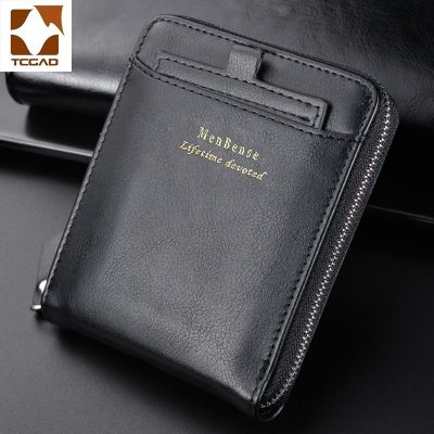 Coin purse men 2021 New Leather Mens Card holder Zipper Short Desigh Male Vintage pocket Wallets mens billeteras para hombre