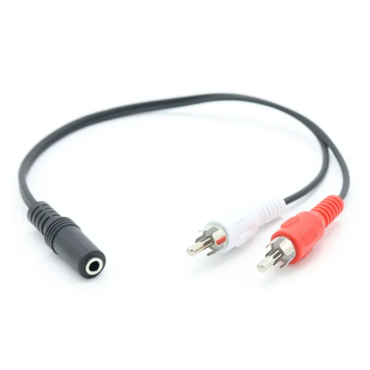 3.5mm Stereo Female Jack To 2 Male RCA Plug Audio Y Splliter Conversion ...