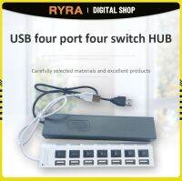 Hyra 4/7พอร์ต USB2.0ฮับยูเอสบีฮับ USB ตัวแยก USB ที่พ้วง USB อะแดปเตอร์แปลงไฟฮับ USB2.0ขยายหลายอันพร้อมสวิตช์สายเคเบิล30ซม.