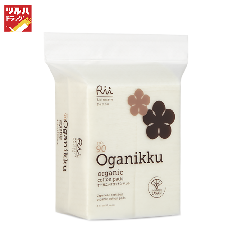 แนะนำ RII 90 Oganikku Organic Cotton Pads 80 pcs./bag / ริอิ สำลีแผ่นออร์แกนิค รุ่นโอกานิคคุ เบอร์90 80แผ่น