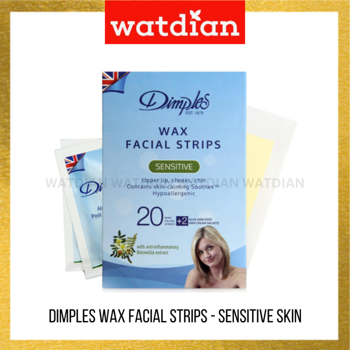 [EXPIRED] DIMPLES WAX FACIAL STRIPS (SENSITVE) 20 STRIPS WITH ANTI