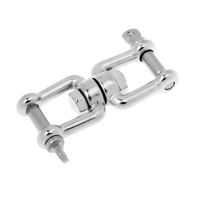 Marine Silver Stainless Steel Anchor Chain Connector Swivel Jaw Double Shackle- M6 Swivel Anchor Chain Connector for Boat