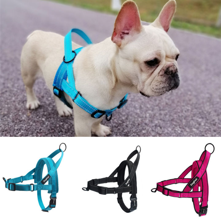 easy-walking-dog-harness-soft-padded-reflective-adjustable-harness-no-pull-dog-harness-with-handle-and-two-leash-attachments