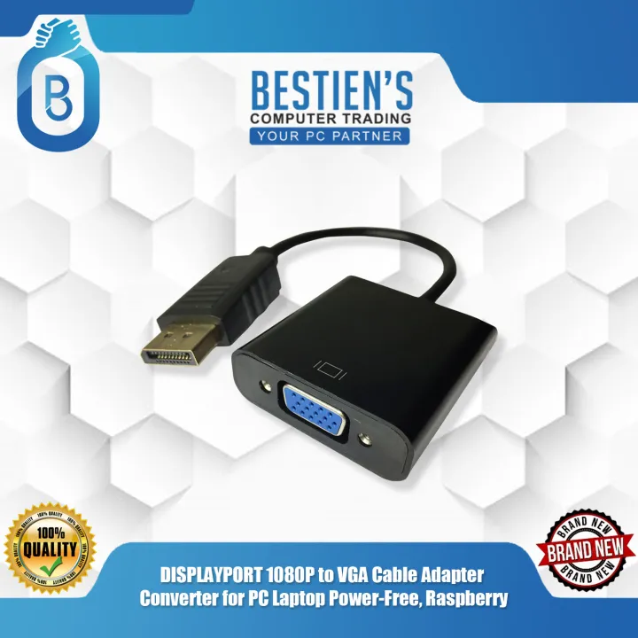 DISPLAYPORT 1080P to VGA Cable Adapter Converter for PC Laptop Power