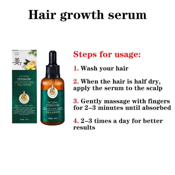 hair serum untuk rambut gugur ginger essential oil 30ml Supplement the nutrients  needed by hair roots hair loss hair growth serum obat rambut gugur tonik  pelebat rambut serum rambut lebatkan rambut 头发生长 |