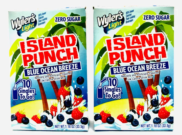 Wyler's Light Island Punch Blue Ocean Breeze 10 Singles to go 1.18 Oz