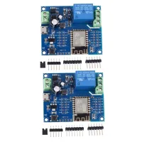 2X WIFI Relay Controller Module, DC 5V 8V-80V ESP8266 Wireless Controller Module ESP-12F for IOT Smart