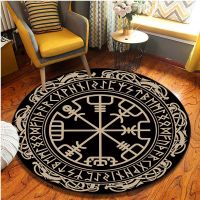 The Vikings Pattern Area Rug Round Floor Mat Living Room Carpet Bathroom Kitchen Rug Doormat