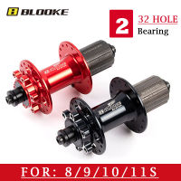 BLOOKE DT200 2 Bearing MTB Hub 32 Hole Disc Brake 8 9 10 11 S Speed Cube Front Rear Cassette Bushing Bike Quick Release Sleeve