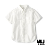 มูจิ เสื้อเชิ้ตผ้าออกซฟอร์ตแขนสั้น เด็ก - MUJI Oxford Button Down Short Sleeve Shirt (Kids 110-150cm)