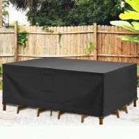 Black 420D Outdoor Waterproof Patio Furniture Cover HEAVY Extra Large Garden Rain Snow WindProof Anti-UV Sofa Table Chair Cover