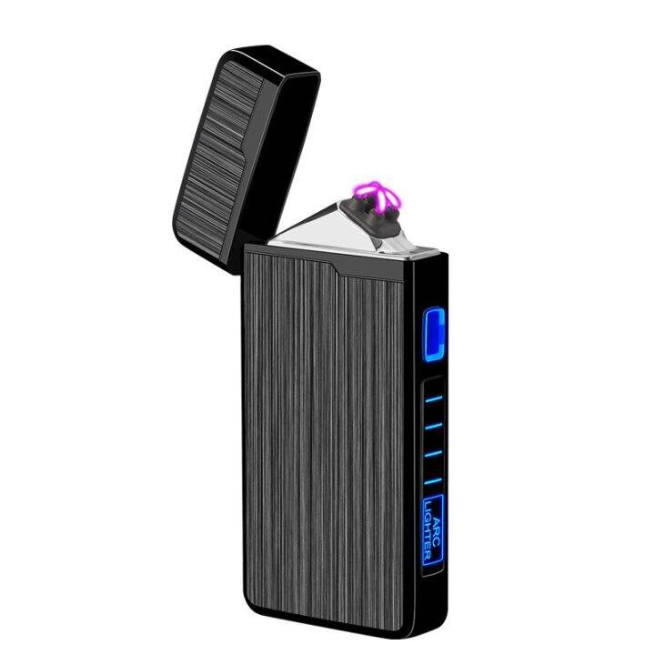 zzooi-dual-arc-usb-charging-electronic-windproof-led-lighter-personality-men-gift