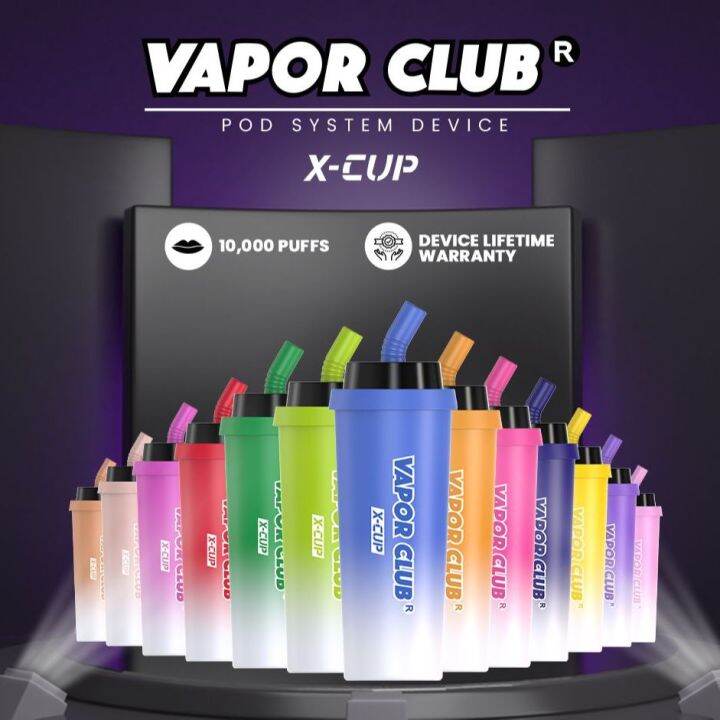 ORIGINAL VAPOR CLUB X CUP DISPOSABLE POD 10K RECHARGEABLE 10000PUFF