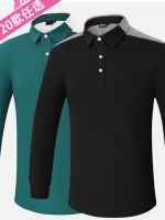 Golf Gear Long-sleeved mens t-shirt golf shirt quick-drying stretchy autumn and winter mens top windproof warm golf clothing