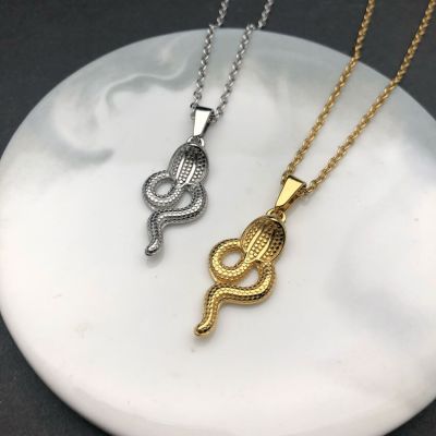 【CW】Gothic Snake Pendant Stainless Steel Animal Serpent Necklace Tarnish Free Fine Jewelry Men Hiphop Rope Chain Fashion Accessories
