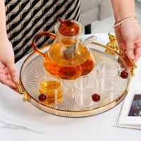 Useful Display Tray Golden/Sliver Edge Keep Tidy Plastic Jewelry Perfume Bottle Cosmetic Storage Tray Decoration