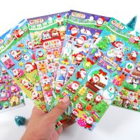 New Arrival 3D Christmas Santa Claus Puffy Stickers Aesthetic Stationery Stickers Scrapbooking DIY Decor Sticker School Supplies