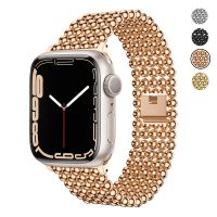 Luxury stainless steel band for apple watch Ultra 49mm series 7 6 SE 5 3 diamond bracelet for iwatch 42mm 38 40 44 41 45mm strap