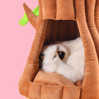Dog Cave Bed Lovely Tree Design Puppy Winter Bed House Kennel Fleece Soft Nest For Small Medium Dog cat sleeping bed