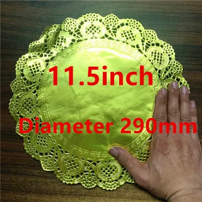 【CC】❖▧❄  50pcs 11.5inch Gold Round Diameter 290mm Paper Doilies Placemat for Wedding Decoration