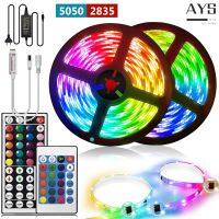 Bright Waterproof RGB LED Light Strips Kit SMD 3528/5050 Diode Tape Lamp 220V Ribbon Band with Remote Controller Background Bias