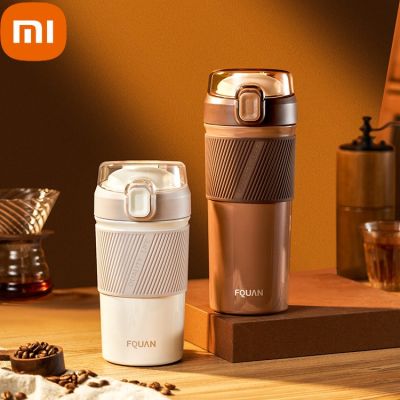 ถ้วย Xiaomi สำหรับฝาสปริงถ้วยน้ำความจุสูง316ด้ามจับสเตนเลสสตีลถ้วยเก็บอุณหภูมิรถกาแฟพื้นร้อน