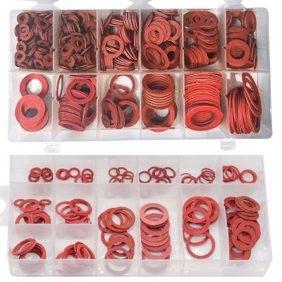 1 Kit 10x5 10x6 10x7 12x8 Steel Flat Pad Insulation Washers Red Paper Meson Gasket Spacer Insulating Spacers Kit 150pcs/set Nails  Screws Fasteners