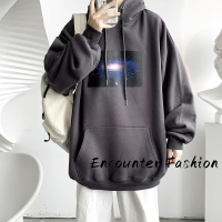 Encounter Fashion เสื้อสเวตเตอร์  เสื้อกันหนาวมีฮู้ด เสื้อกันหนาว เสื้อแขนยาวชาย เสื้อกันหนาว การตัดเย็บที่ดี สง่า สบาย เหมาะ สม C90ALYC 41Z231010