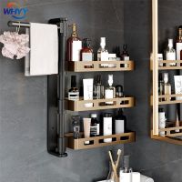 【HOT】☊  WHYY Shelves 180 Rotation Drain Adjustment Toilet Shower Rack Holder Punch-Free for Supplies