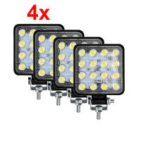 24pcs 48W SQUARE LED Work Light 4x4รถ Spot Beam โคมไฟสำหรับ12V 24V Offroad SUV A รถแทรกเตอร์เรือ True 4WD ไฟทำงาน